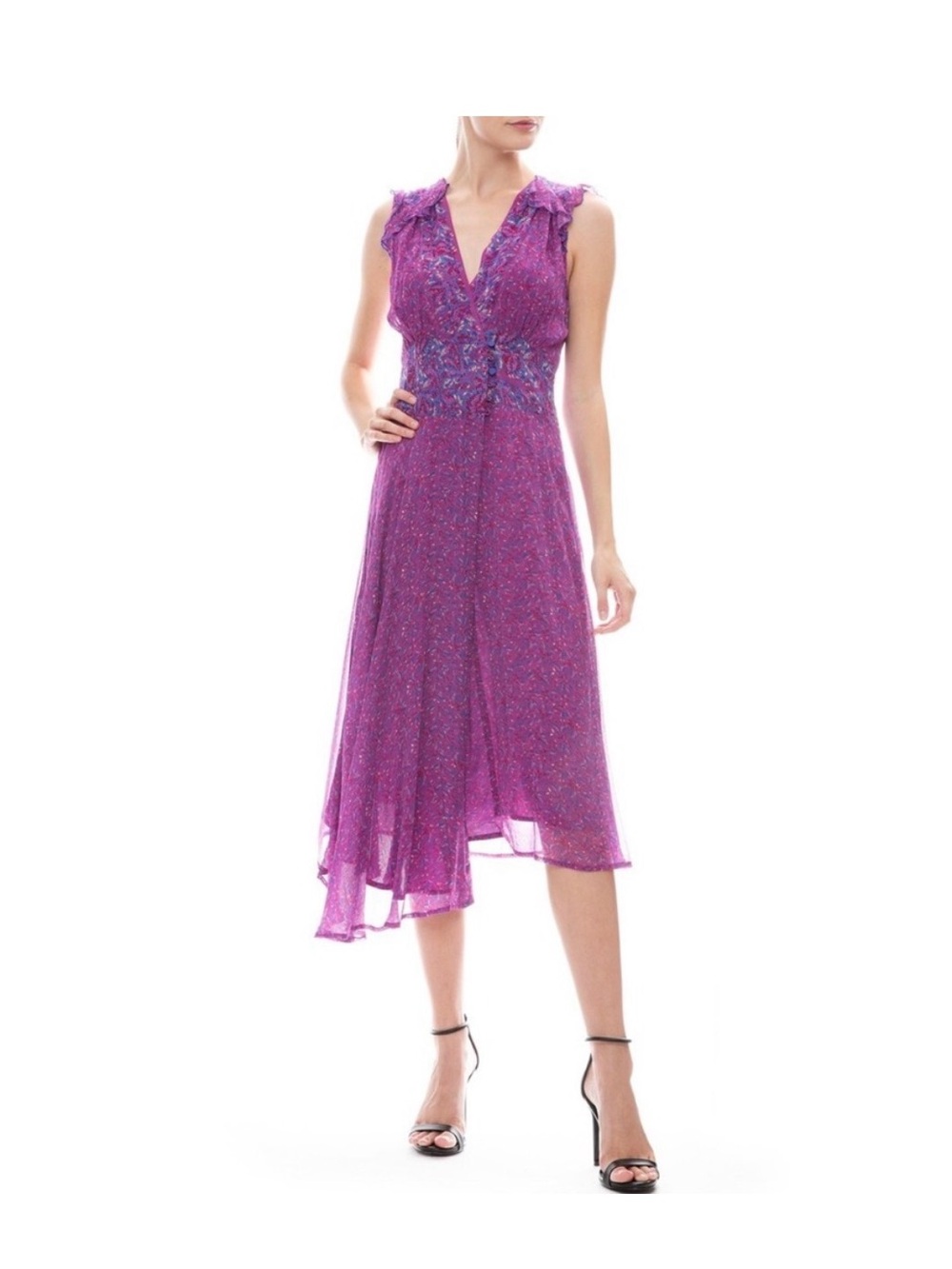 Ba&sh Meryl Asymmetrical Flowy Dress